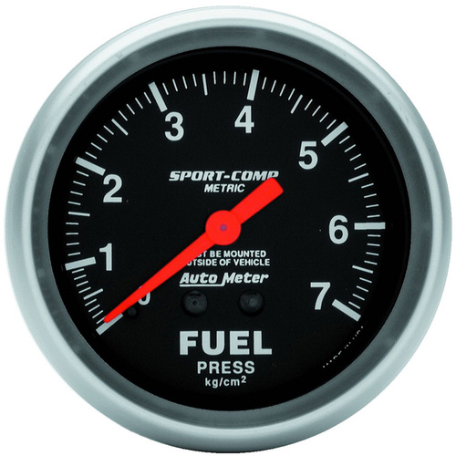 Autometer Gauge, Sport-Comp, Fuel Pressure, 2 5/8 in., 7.0KG/CM2, Mechanical, Each