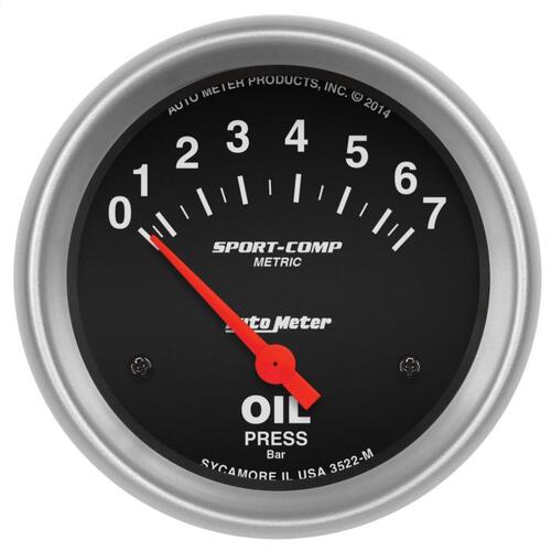 Autometer Gauge, Oil Pressure, 2 5/8", 7 Bar, Electric, Sport-Comp, Sport-Comp