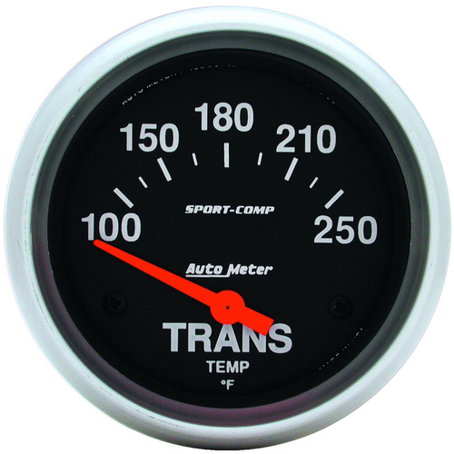 Autometer Gauge, Sport-Comp, Transmission Temperature, 2 5/8 in., 100-250 Degrees F, Electrical, Analog, Each