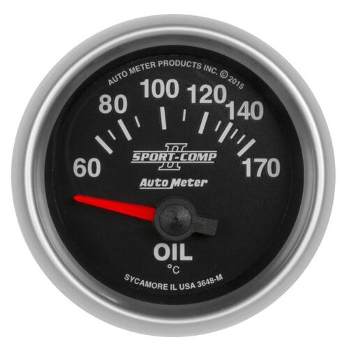 Autometer Gauge, Oil Temp, 2 1/16", 60-170ºf, Electric, Sport-Comp Ii, Sport-Comp Ii