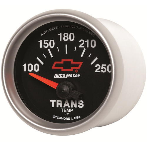 Autometer Gauge, Sport-Comp II, Transmission Temperature, 2 1/16 in., 100-250 Degrees F, Electrical, GM Bowtie Black, Analog, Each