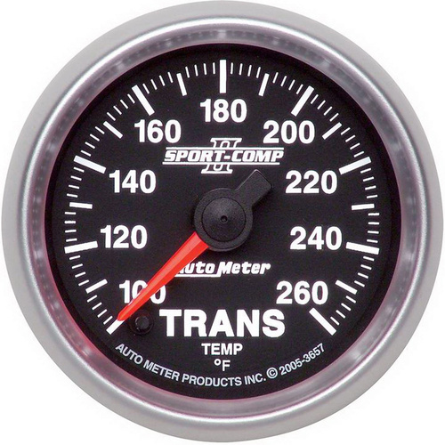 Autometer Gauge, Sport-Comp II, Transmission Temperature 100-260 Degrees F 2 1/16 in. Analog Electrical Each, Each