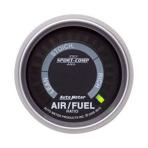 Autometer Gauge, Sport-Comp II, AIR/FUEL RATIO-NARROWBAND, 2 1/16 in., LEAN-RICH, LED ARRAY,