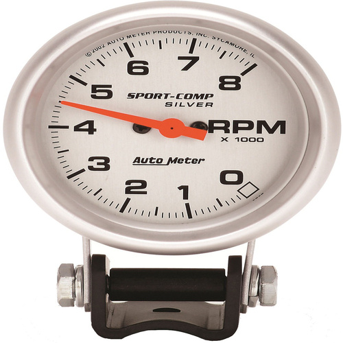 Autometer Gauge, Ultra-Lite, Tachometer, 2 5/8 in., 0-8K RPM, Pedestal, Analog, Each