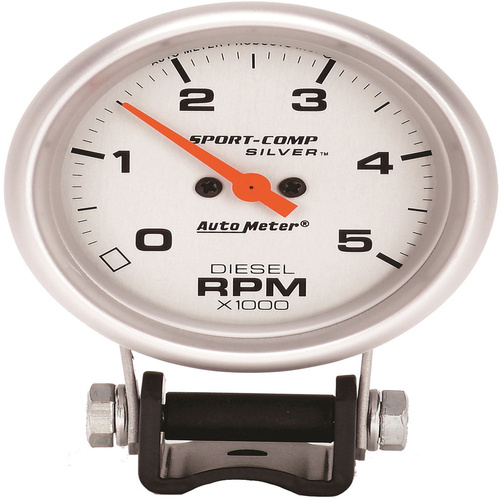 Autometer Gauge, Ultra-Lite, Tachometer (Diesel), 2 5/8 in., 0-5K RPM, Pedestal, Analog, Each