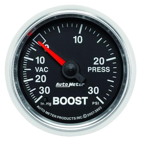 Autometer Gauge, Vac/Boost, 2 1/16", 30Inhg-30Psi, Mechanical, Gs, Gs