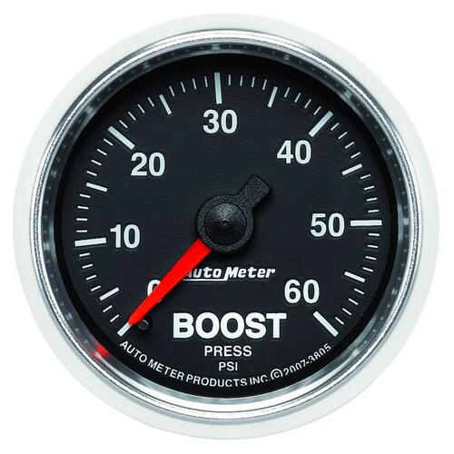 Autometer Gauge, Boost, 2 1/16", 60Psi, Mechanical, Gs, Gs