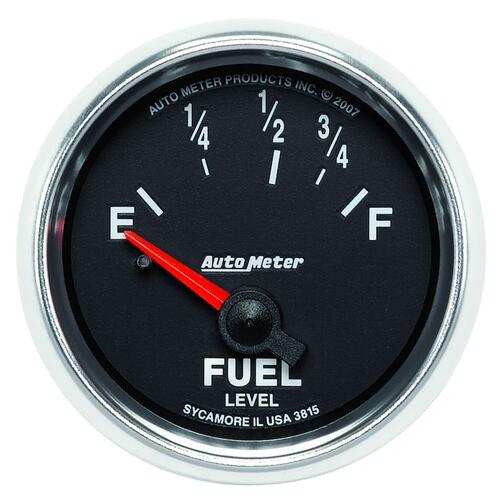 Autometer Gauge, Fuel Level, 2 1/16", 73Ωe To 10Ωf, Elec, Gs, Gs
