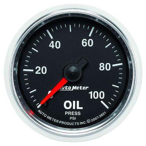 Autometer Gauge, Oil Pressure, 2 1/16", 100Psi, Mechanical, Gs, Gs