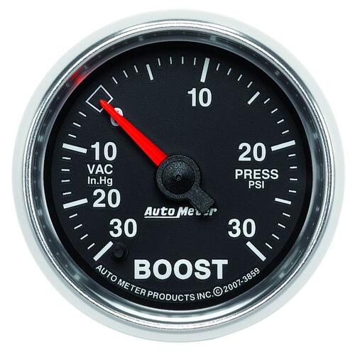 Autometer Gauge, Vac/Boost, 2 1/16", 30Inhg-30Psi, Digital Stepper Motor, Gs, Gs