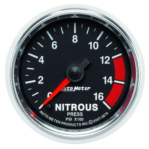 Autometer Gauge, Nitrous Pressure, 2 1/16", 1600Psi, Digital Stepper Motor, Gs, Gs
