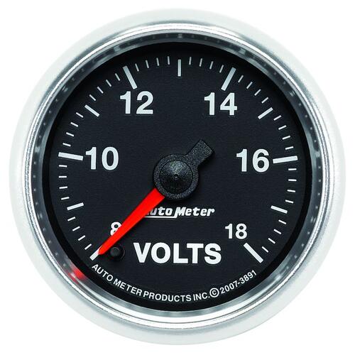 Autometer Gauge, Voltmeter, 2 1/16", 18V, Digital Stepper Motor, Gs, Gs