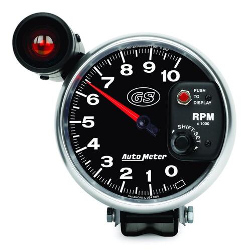 Autometer Gauge, Tachometer, 5", 10K Rpm, Pedestal W/ Ext. Shift-Lite, Gs, Gs