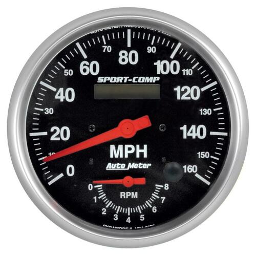 Autometer Gauge, Tach/Speedo, 5", 160Mph & 8K Rpm, Elec. Program., Sport-Comp, Sport-Comp