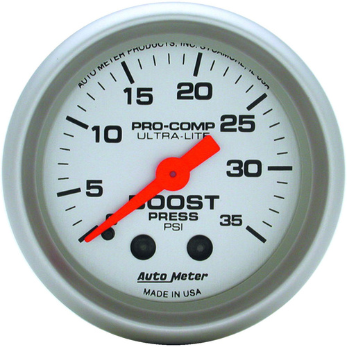 Autometer Gauge, Ultra-Lite, Boost, 2 1/16 in., 35psi, Mechanical, Analog, Each