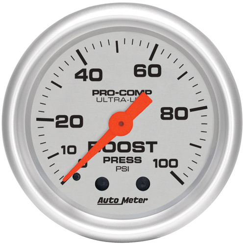 Autometer Gauge, Ultra-Lite, Boost, 2 1/16 in, 100psi, Mechanical, Analog, Each