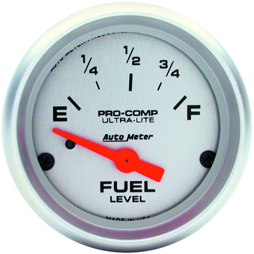 Autometer Gauge, Ultra-Lite, Fuel Level, 2 1/16 in, 240-33 Ohms, Electrical, Analog, Each