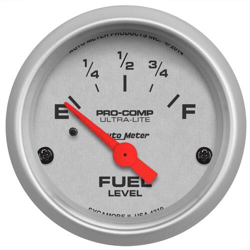 Autometer Gauge/Analog, Fuel Level, 2 1/6 in. Diameter, Empty-Full, 90 Degree Sweep, Electrical, Each