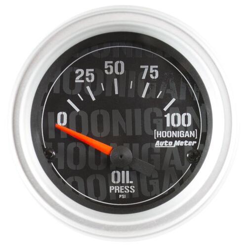 Autometer Gauge, Oil Pressure, 2 1/16", 100Psi, Electric, Hoonigan, Hoonigan