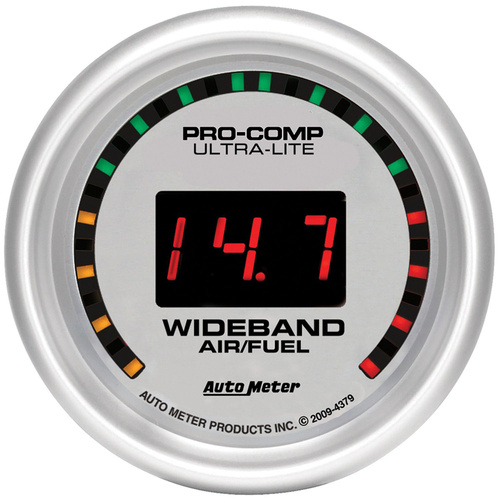 Autometer Gauge, Ultra-Lite, AIR/FUEL RATIO-WIDEBAND, STREET, 2 1/16 in., 10:1-17:1, Digital,