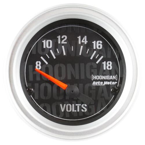 Autometer Gauge, Voltmeter, 2 1/16", 18V, Elec, Hoonigan, Hoonigan
