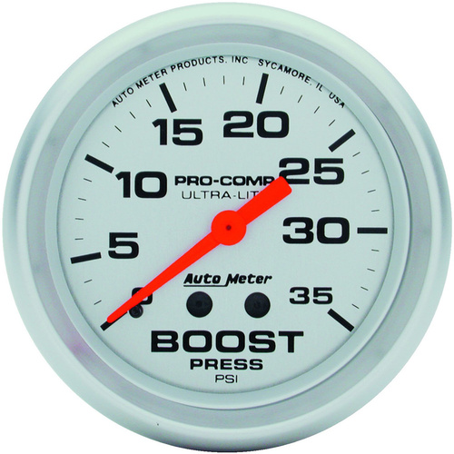 Autometer Gauge, Ultra-Lite, Boost, 2 5/8 in, 35psi, Mechanical, Analog, Each