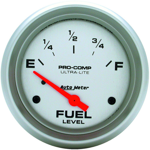 Autometer Gauge, Ultra-Lite, Fuel Level, 2 5/8 in., 240-33 Ohms, Electrical, Analog, Each