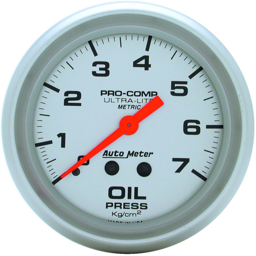 Autometer Gauge, Ultra-Lite, Oil Pressure, 2 5/8 in, 7.0KG/CM2, Mechanical, Each