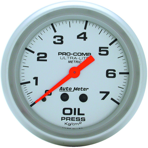 Autometer Gauge, Ultra-Lite, Oil Pressure, 2 5/8 in., 7.0KG/CM2, Mechanical, Each