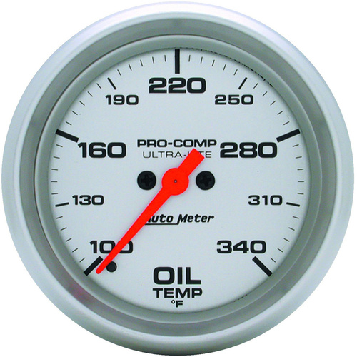 Autometer Gauge, Ultra-Lite, Oil Temperature 100-340 Degrees F 2 5/8 in. Analog Electrical Each, Each