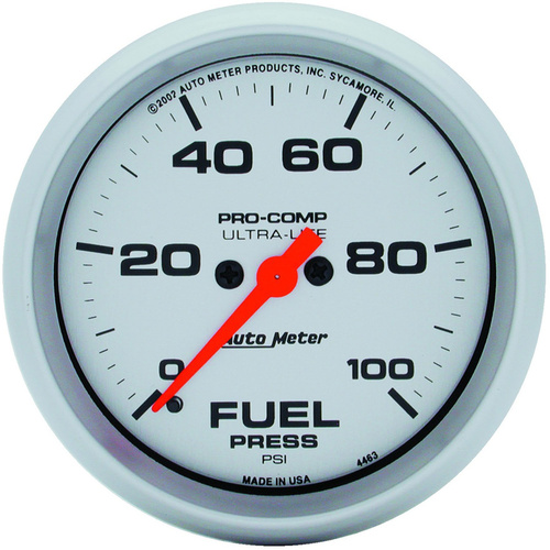 Autometer Gauge, Ultra-Lite, Fuel Pressure 0-100 psi 2 5/8 in. Analog Electrical Each, Each