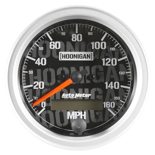 Autometer Gauge, Speedo, 3 3/8", 160Mph, Elec. Program W/ Lcd Odo, Hoonigan, Hoonigan
