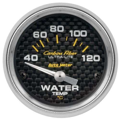 Autometer Gauge, Water Temp, 2 1/16", 40-120ºc, Electric, Carbon Fiber, Carbon Fiber