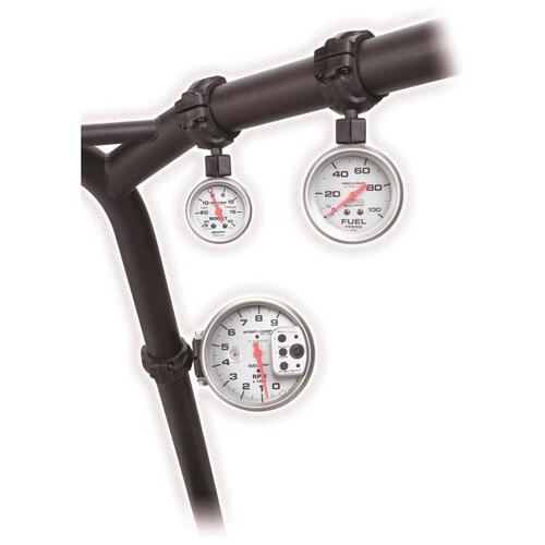 Autometer Gauge Mount, Roll Pod For 1.5" Roll Cage, Fits 5" Pedestal Tach, Black, Mounting Solutions