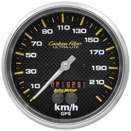 Autometer Gauge, Speedometer, 5", 225Km/H, Gps, Carbon Fiber, Carbon Fiber
