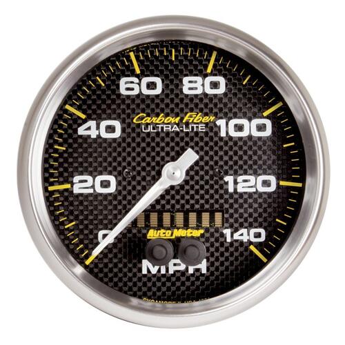 Autometer Gauge, Speedometer, 5", 140Mph, Gps, Carbon Fiber, Carbon Fiber