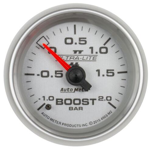 Autometer Gauge, Vac/Boost, 2 1/16", -1 - +2 Bar, Mechanical, Ultra-Lite Ii, Ultra-Lite Ii