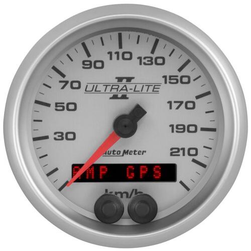 Autometer Gauge, Speedometer, 3 3/8", 225Km/H, Gps, Ultra-Lite Ii, Ultra-Lite Ii