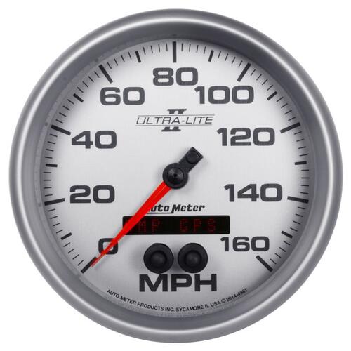Autometer Gauge, Speedometer, 5", 160Mph, Gps, Ultra-Lite Ii, Ultra-Lite Ii