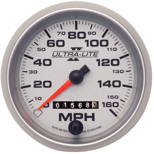 Autometer Gauge, Ultra-Lite II, Speedometer, 3 3/8 in., 160mph, Mechanical, Each