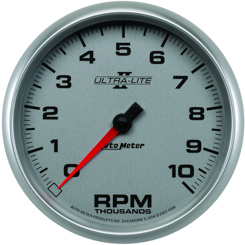 Autometer Gauge, Ultra-Lite II, Tachometer, 5 in., 0-10K RPM, In-Dash, Analog, Each