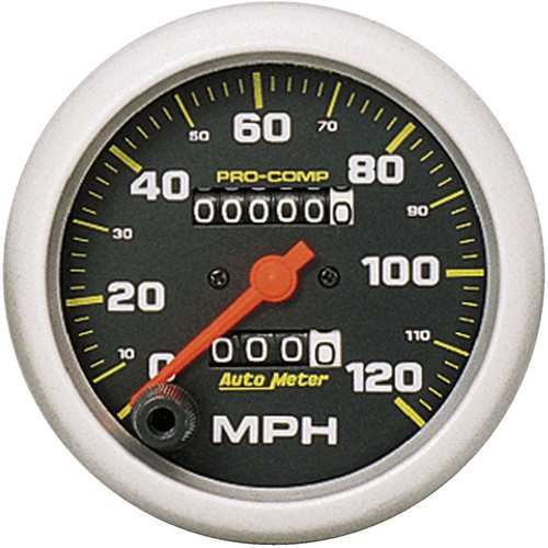 Autometer Gauge, Pro-Comp, Speedometer, 3 3/8 in., 120mph, Mechanical, Analog, Each