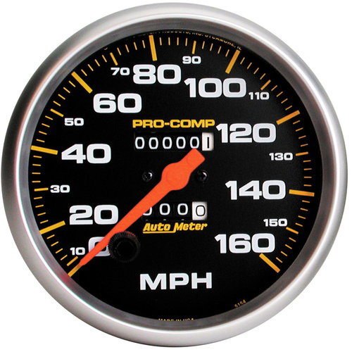Autometer Gauge, Pro-Comp, Speedometer, 5 in., 160mph, Mechanical, Analog, Each