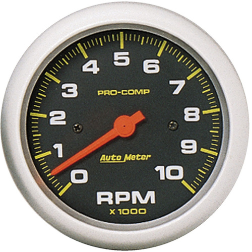 Autometer Gauge, Pro-Comp, Tachometer, 3 3/8 in., 0-10K RPM, In-Dash, Analog, Each