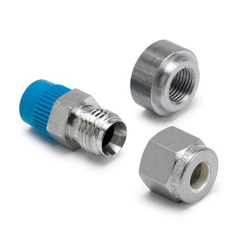 Autometer Fitting, Thermocouple Compress, 1/4", 1/8" Nptf Male, Stainless, Incl. Weld Boss, Accessor