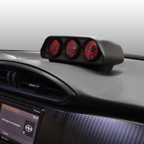 Autometer Gauge Mount, Direct Fit Dash Top, Triple, 2 1/16", Scion Frs / Subaru Brz, Mounting Soluti