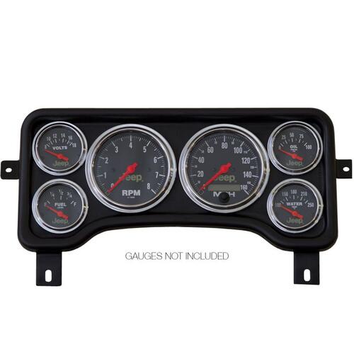 Autometer Gauge Mount, Direct Fit Dash Panel, 6 Gauge (3 3/8" X2, 2 1/16" X4), Jeep Tj/Xj, Mounting