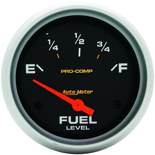 Autometer Gauge, Pro-Comp, Fuel Level, 2 5/8 in., 0-90 Ohms, Electrical, Analog, Each