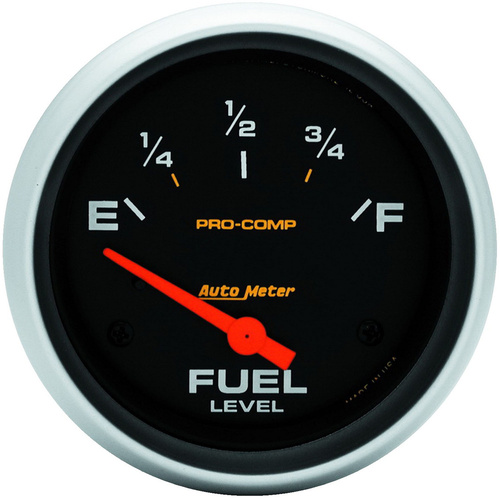 Autometer Gauge, Pro-Comp, Fuel Level, 2 5/8 in., 240-33 Ohms, Electrical, Analog, Each