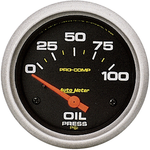 Autometer Gauge, Pro-Comp, Oil Pressure, 2 5/8 in., 100psi, Electrical, Analog, Each
